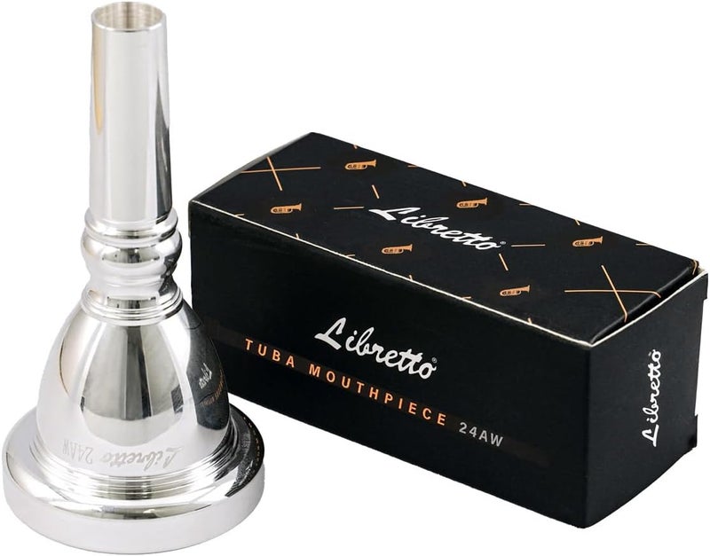 Libretto 24AW Tuba Mouthpiece, 2μm Silver Plated Tuba Mouthpiece w/Vacuum Packing, Designed for Beginners, Students, Intermediate Players - Image 1